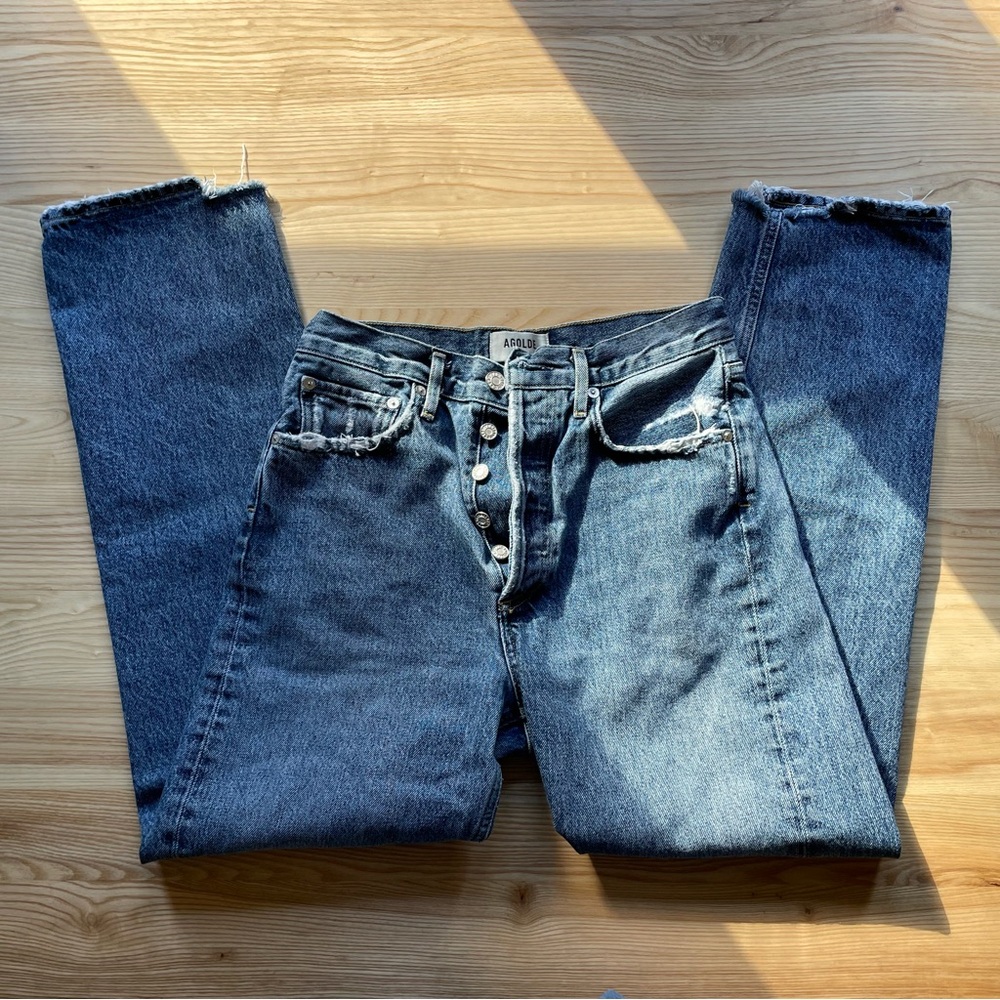 AGOLDE 90s mid rise loose fit in “HOOKED” size 25